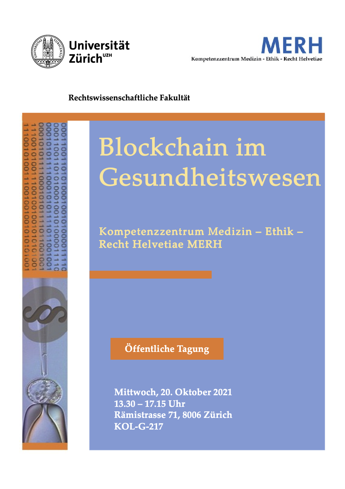 Titelbild Flyer Tagung Blockchain im Gesundheitswesen